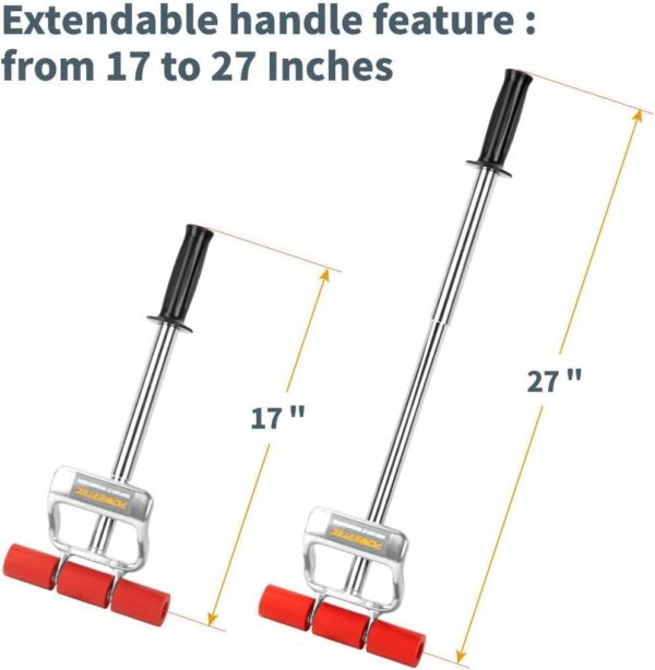 POWERTEC Extendable Floor & Wall Roller – 7.5" Wide, Adjustable Handle for Vinyl & Tile Flooring - Image 3