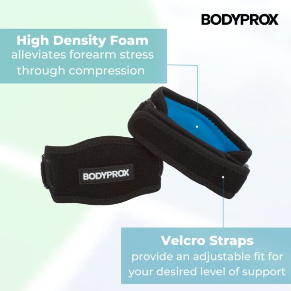 Bodyprox Elbow Brace 2 Pack for Tennis & Golfer's Elbow Pain Relief - Image 2