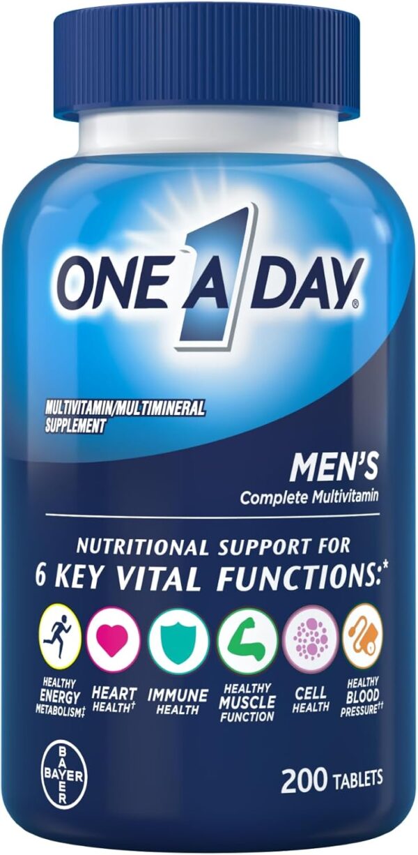 One A Day Men’s Multivitamin – Immune Support with Vitamins A, C, D, E & Zinc, 200 Count