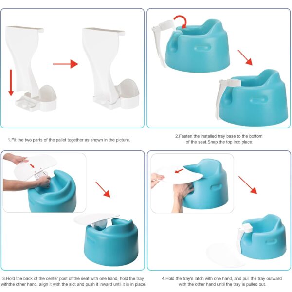 Detachable Seat Tray for Bumbo – Secure Hook, Easy-Clean Surface for Feeding & Play, White - Image 4