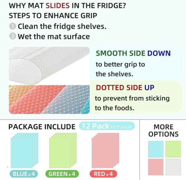 12-Piece Refrigerator Liners – Washable Mats for Shelves & Drawers - Image 4