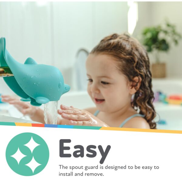 Nuby Bathtub Safety Spout Guard – Dolphin Design, Fits Most Faucets, Bath Toy - Image 3