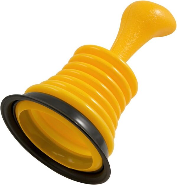 PlumbCraft Mini Sink Plunger – 7.5", Powerful Drain Clearer for Showers & Tubs, Yellow - Image 3