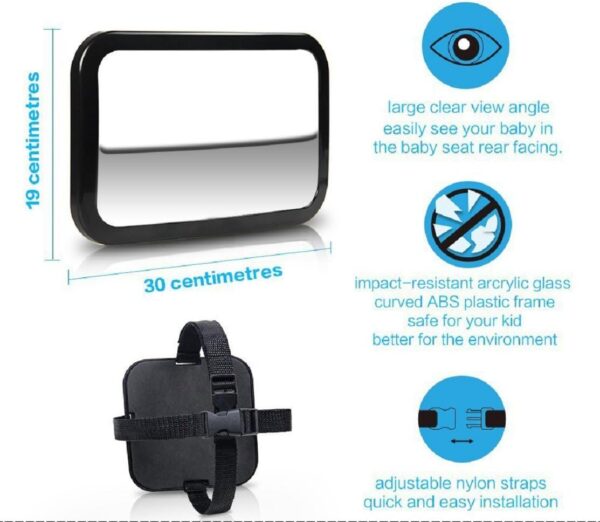 Shynerk Baby Car Mirror – Rear-Facing Safety Mirror, 360° Rotation, Shatterproof & Crash Tested - Image 4