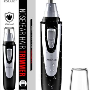 Ear & Nose Hair Trimmer – Painless, Waterproof, Battery-Operated, Dual-Edge Blades (Black)