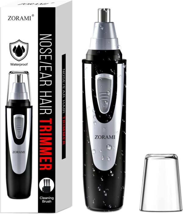 Ear & Nose Hair Trimmer – Painless, Waterproof, Battery-Operated, Dual-Edge Blades (Black)