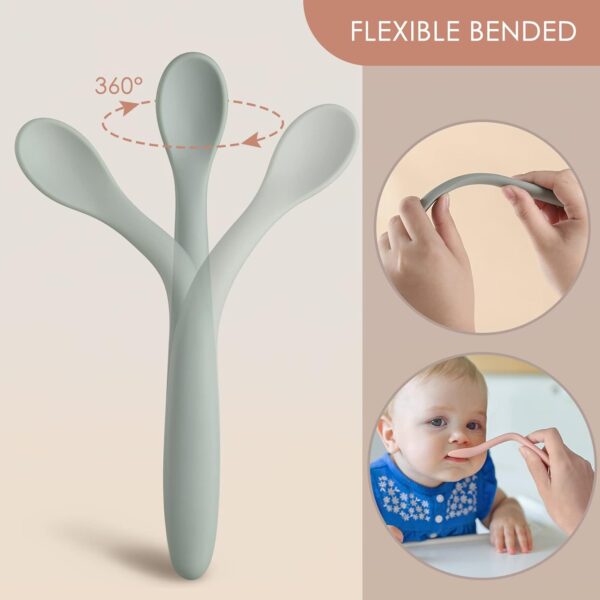 6-Piece Silicone Feeding Spoons – Soft-Tip Training Utensils for Babies & Infants, Dishwasher Safe - Image 2