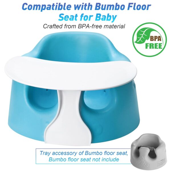 Detachable Seat Tray for Bumbo – Secure Hook, Easy-Clean Surface for Feeding & Play, White - Image 2