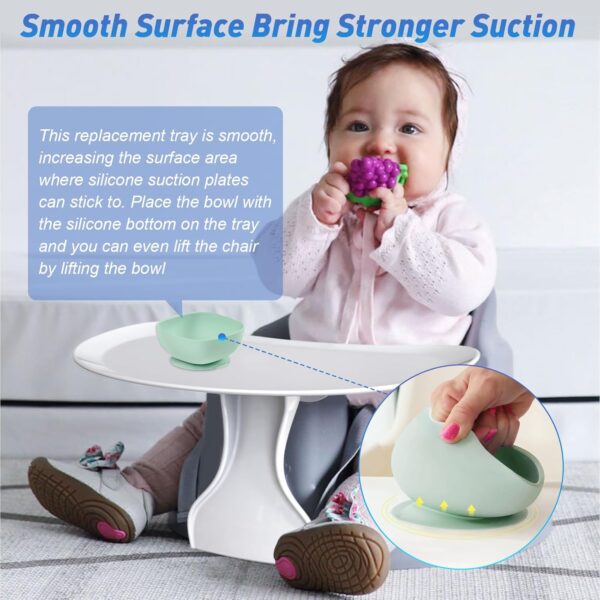 Detachable Seat Tray for Bumbo – Secure Hook, Easy-Clean Surface for Feeding & Play, White - Image 3