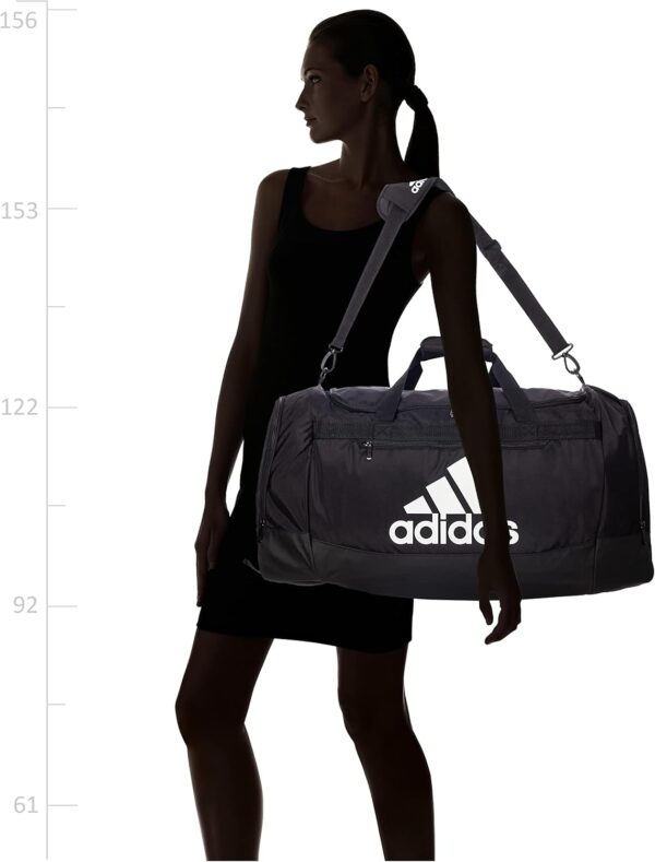 Adidas Defender 4 Duffel Bag – Large 110L, Durable Gym & Travel Bag, Black/White - Image 2