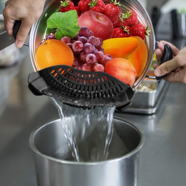 AUOON Clip-On Silicone Strainer for Pots & Pans - Image 2