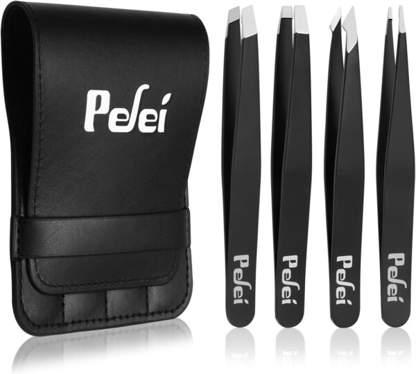 Pefei Professional Tweezers Set – Precision Stainless Steel for Eyebrows & Hair Removal