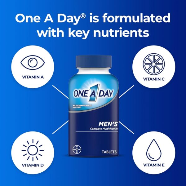 One A Day Men’s Multivitamin – Immune Support with Vitamins A, C, D, E & Zinc, 200 Count - Image 2