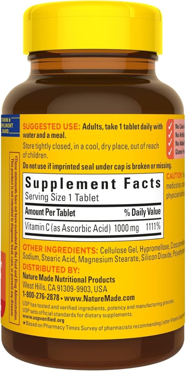 Nature Made Extra Strength Vitamin C 1000mg – Immune Support, 100 Tablets - Image 5