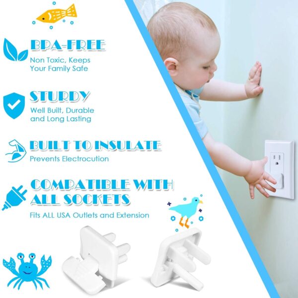 Babepai 38-Pack Outlet Covers – White Childproof Electrical Safety Plugs for Baby Protection - Image 3