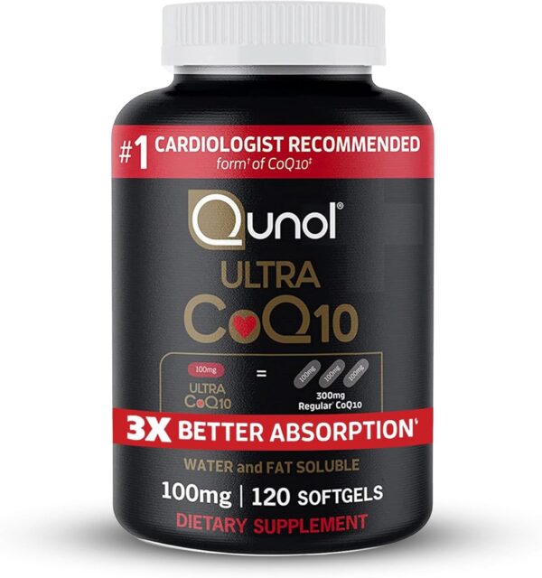 Qunol Ultra CoQ10 100mg – 3x Better Absorption, Heart Health & Energy Support, 120 Softgels (4-Month Supply)