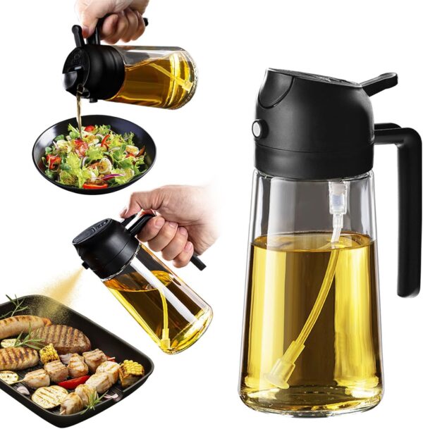 TrendPlain 16oz Olive Oil Sprayer & Dispenser – 2-in-1