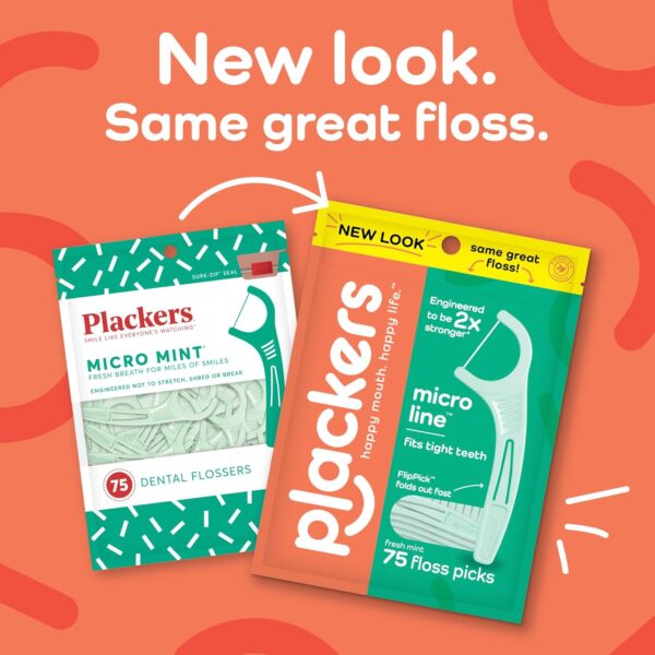 Plackers Micro Line Dental Floss Picks, Fresh Mint Flavor - Image 4