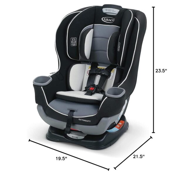 Graco Extend2Fit Convertible Car Seat – Rear & Forward Facing, Extra Legroom, Gotham - Image 3