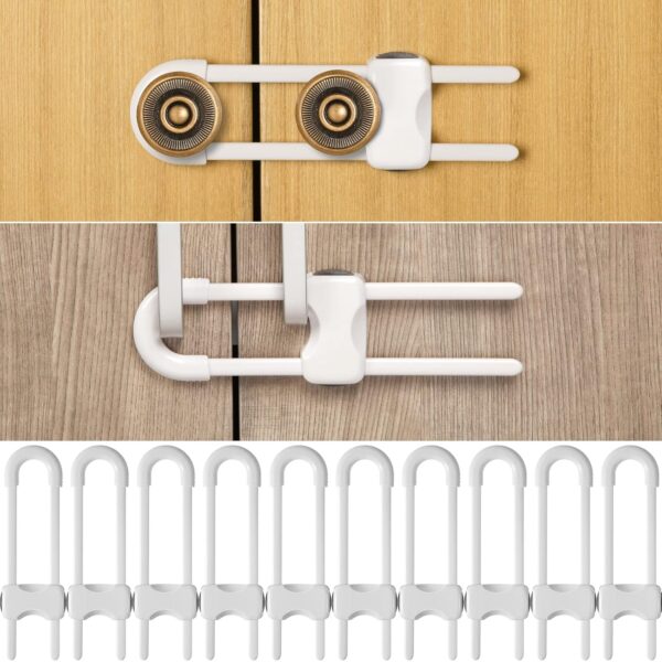 Jetec 10 Pieces Cabinet Locks for Babies