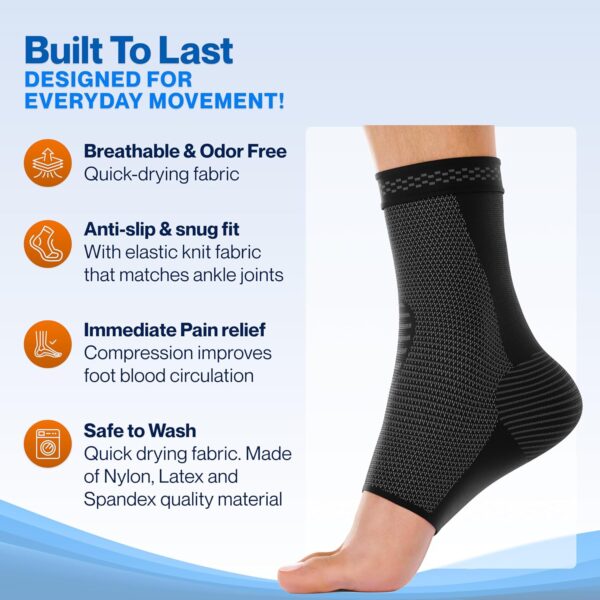 Modvel Ankle Brace Socks – Compression Support for Sprains, Plantar Fasciitis & Tendonitis - Image 2