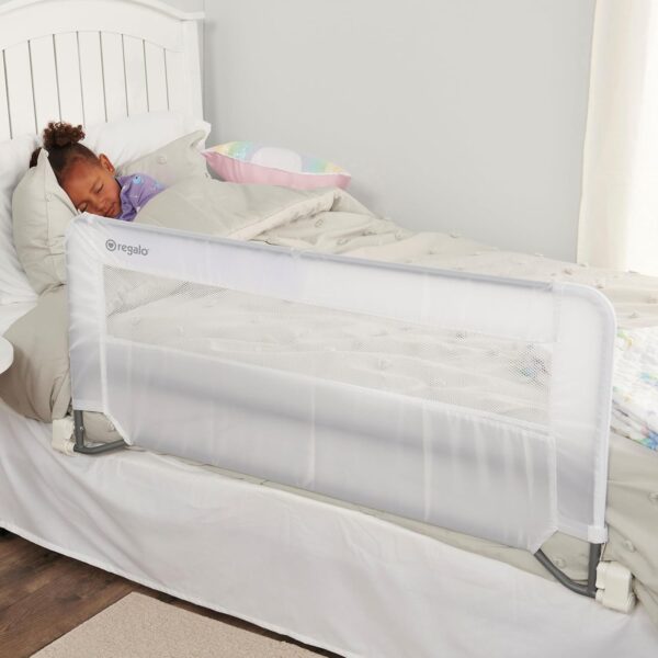 Regalo Swing Down Bed Rail Guard, with Reinforced Anchor Safety System - Image 3