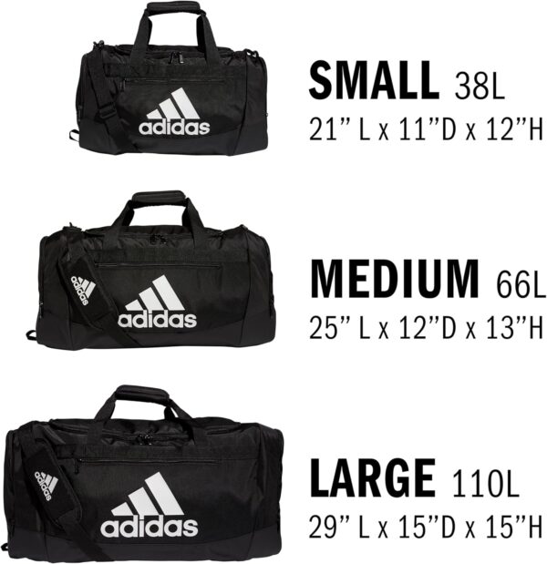 Adidas Defender 4 Duffel Bag – Large 110L, Durable Gym & Travel Bag, Black/White - Image 5