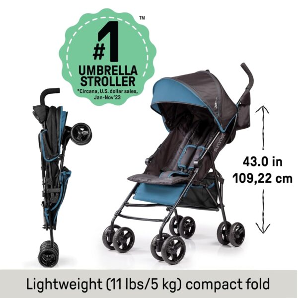 Summer by Ingenuity 3D Mini Convenience Stroller – Lightweight, Compact Fold, Multi-Position Recline, Gray - Image 2