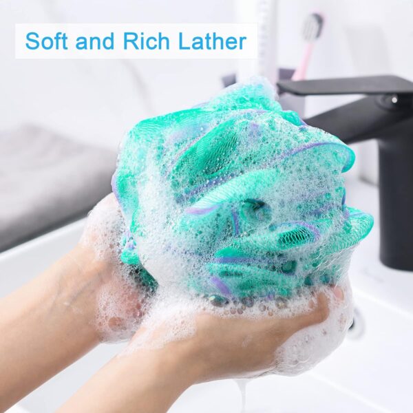 AmazerBath Exfoliating Loofah Sponges – 4-Pack Body Scrubbers - Image 4