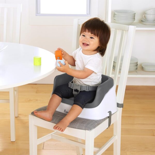 Ingenuity SmartClean Toddler Booster Seat – Lightweight, Easy-Clean, 3-Point Harness, Slate - Image 3