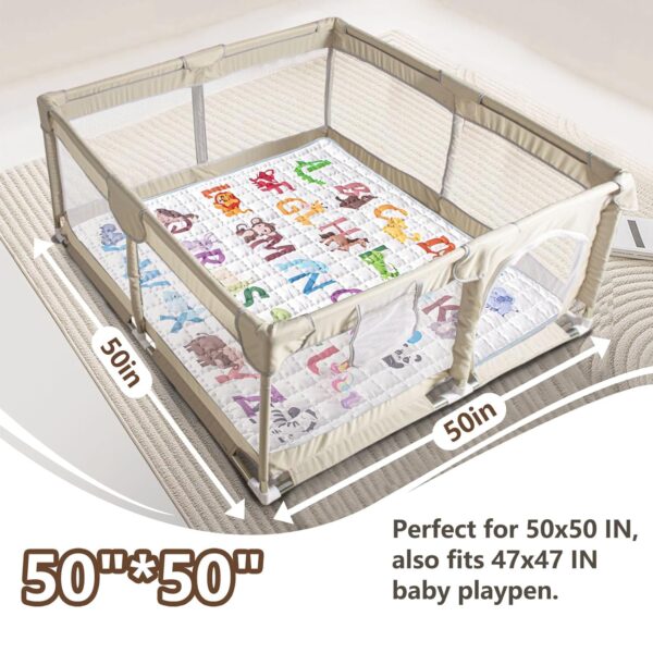 Baby Play Mat – 50x50 Soft Activity Mat with Anti-Slip Bottom, Machine Washable, Animal Alphabet Design - Image 3