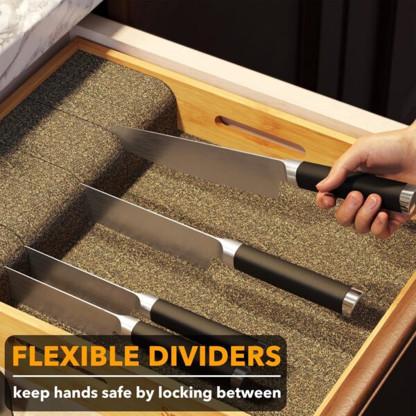 SpaceAid Large Bamboo Knife Drawer Organizer - Image 2