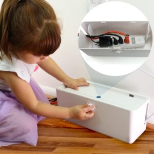 Power Strip Cover Box – Baby Proofing with Dual Lock & Cord Openings