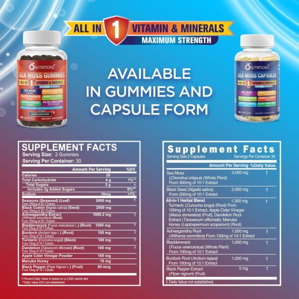 O NUTRITIONS All-in-1 Super Supplement – Sea Moss, Black Seed & More! - Image 3