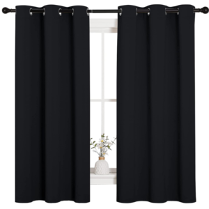 NICETOWN Blackout Curtains – Thermal Insulated, 42"x63", 2 Panels, Black