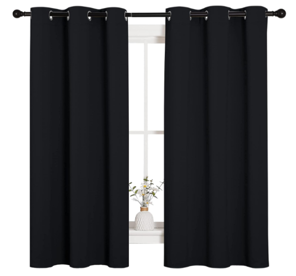 NICETOWN Blackout Curtains – Thermal Insulated, 42"x63", 2 Panels, Black