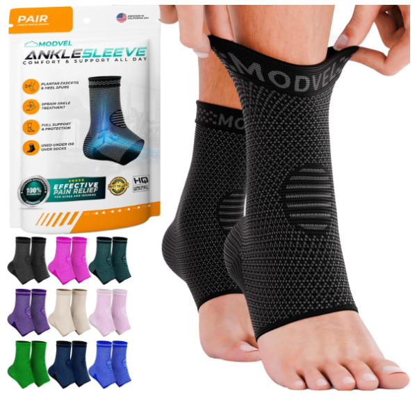 Modvel Ankle Brace Socks – Compression Support for Sprains, Plantar Fasciitis & Tendonitis