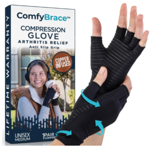 ComfyBrace Copper Infused Compression Gloves – Relief for Arthritis, Carpal Tunnel & Swelling