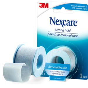 Nexcare Strong Hold Pain-Free Removal Tape – Silicone Adhesive, 1" x 4 Yds