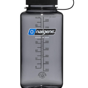 Nalgene Sustain Tritan Water Bottle – 32oz, BPA-Free, Wide Mouth, Gray/Black Lid