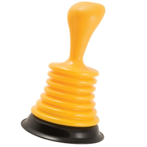 PlumbCraft Mini Sink Plunger – 7.5", Powerful Drain Clearer for Showers & Tubs, Yellow