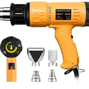 SEEKONE 1800W Heat Gun Kit – Variable Temperature Control, Overheat Protection, 4 Nozzles