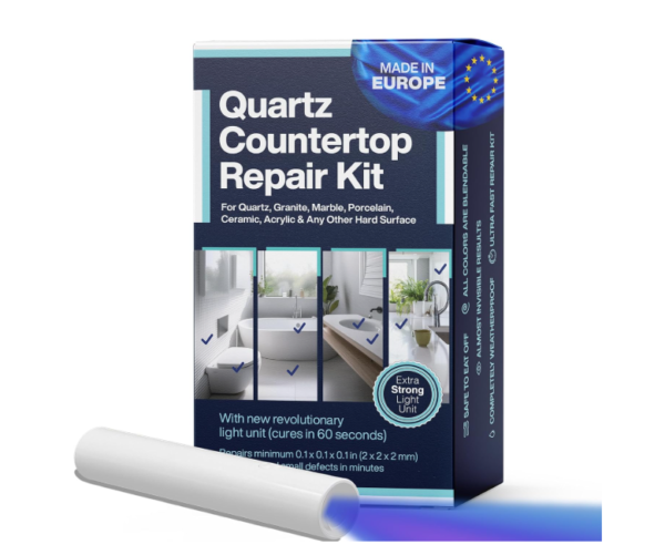 Quartz Countertop Repair Kit – DIY, Clear & White Acrylic for Fixing Chips & Defects