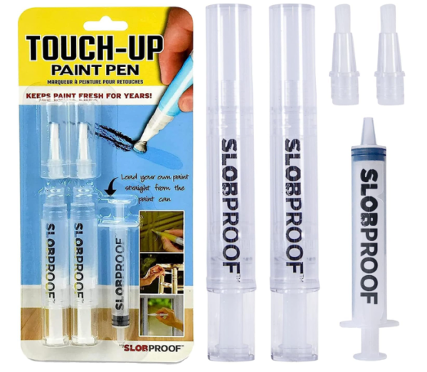 Slobproof Touch-Up Paint Pen – Refillable Brush Pens for Walls, Wood & Windows, 2-Pack