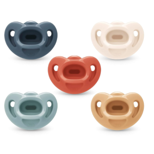 NUK Comfy Orthodontic Pacifiers, 0-6 Months, Timeless Collection, 5 Count (Pack of 1)