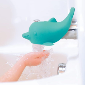 Nuby Bathtub Safety Spout Guard – Dolphin Design, Fits Most Faucets, Bath Toy