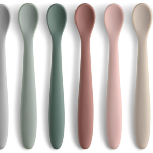 6-Piece Silicone Feeding Spoons – Soft-Tip Training Utensils for Babies & Infants, Dishwasher Safe