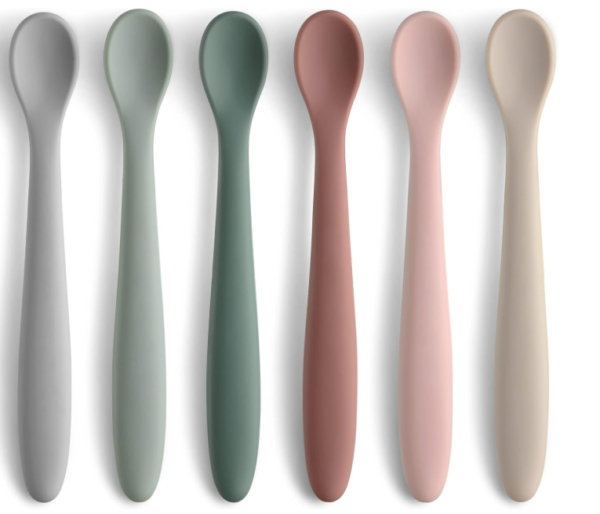 6-Piece Silicone Feeding Spoons – Soft-Tip Training Utensils for Babies & Infants, Dishwasher Safe