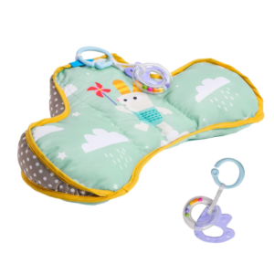 Taf Toys Baby Tummy Time Pillow – Ergonomic Support with Detachable Toys, 2-6 Months