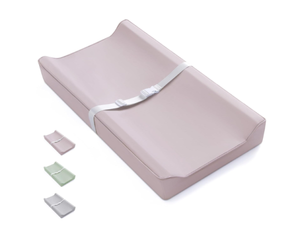 Blissful Diary Vegan Leather Baby Changing Pad – Waterproof, Wipe-Clean, Standard Size, Taupe